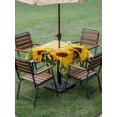 thumbnail image 4 of Outdoor Tablecloths with Umbrella Hole & Zipper, Spring Sunflowers 54x54 Inch Square Tablecloths, Yellow White Plaid Farmhouse Rustic Waterproof Table Cloth, Patio/Pool/Picnic Table Covers, 4 of 8