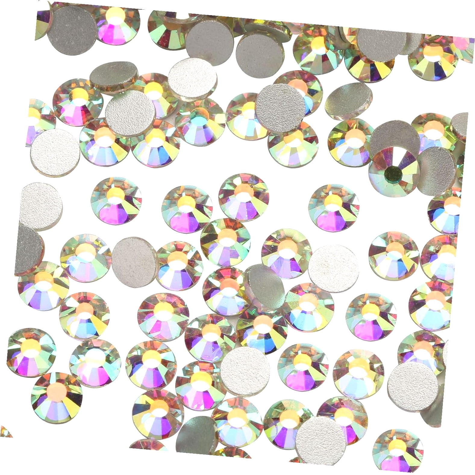 Highcool 1440pcs Glue Fix Flatback Rhinestones Diamantes for Crafting Nail Crafts Decorations Clothes Shoes 4.0mm (ss16, AB)