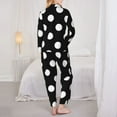 thumbnail image 5 of Kll Black And White Polka Dot Print Women'S Long Sleeve Pajamas With Pants Sleepwear Loungewear 2 Set-Xx-Large, 5 of 9