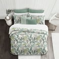 thumbnail image 2 of 6ix Tailors PAL-PAR-SEA-DCV-SQ-3PC Palm Bay Duvet Cover & 2 Pillow Shams Set, Seafoam - Super Queen Size - 3 Piece, 2 of 4