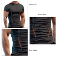 thumbnail image 4 of Camiseta deportiva para hombre, camiseta de entrenamiento transpirable, manga corta con estampado bonito para gimnasio, 4 of 5