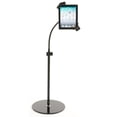thumbnail image 1 of Tablet Floor Stand with Flexible Gooseneck and Height-adjustable Post, iPad Kiosk with Integrated Charging, Metal (Black) (IPDSTN03BL), 1 of 1
