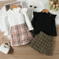 thumbnail image 4 of Sngxgn Toddler Baby Girl Long Sleeve Pullover Knitted Shirt Top Skirt Set Winter Spring Fall Clothes 2pcs Outfits(Black,100), 4 of 9