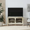 thumbnail image 3 of Mainstays Glass Door TV Stand for TVs up to 55", Spring Pine, 3 of 11