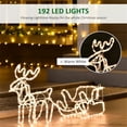thumbnail image 5 of Hommoo 35" Christmas Reindeer and Sleigh with LED Motif Warm White Lighting, Indoor Outdoor Steel Frame Yard Decoration,White, 5 of 7