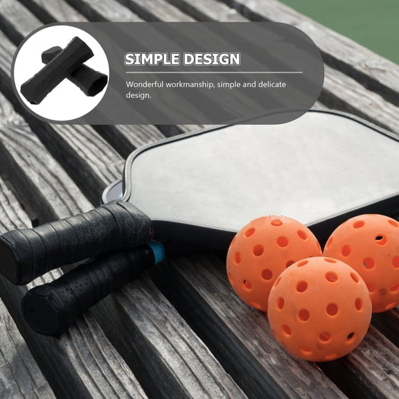 SEWOART 2pcs Racket Grip Band Durable Silicone Black for Sports Enthusiasts