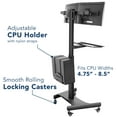 thumbnail image 5 of Mount-It! Mobile PC Workstation for Dual Monitors | Fits 13"-32" Monitors | Adjustable, 5 of 11