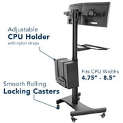 Mount-It! Mobile PC Workstation for Dual Monitors | Fits 13-32 Monitors | Adjustable