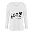 thumbnail image 3 of Edvintorg Graphic Tees for Women Fashion Woman V-Neck Long Sleeve T-Shirt Letter Printing Loose Fit Basic Blouses Fall Spring Basic Shirts Tops, 3 of 3