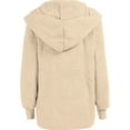 thumbnail image 5 of Fangasis Women Coat Hooded Jacket Cardigan Outwear Ladies Warm Overcoats Fuzzy Travel Beige M, 5 of 6