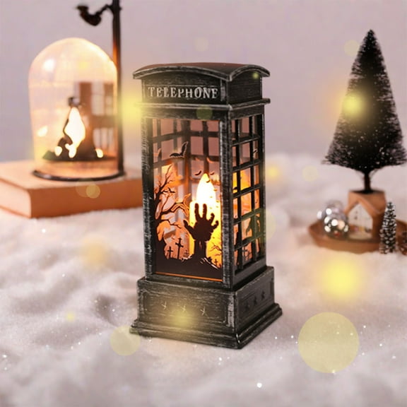 2PCS Halloween LED Candle Lights – Flameless Electronic Lantern Decor for Indoor/Outdoor, Graveyard, Party – Ghost Festival Oil Lamp Prop with Realistic Flickering Effect