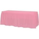 thumbnail image 1 of Nvzi 2 juegos de faldones de plástico para mesas rectangulares con manteles, cubierta de plástico desechable para mesa, 53,93" x 107,87" para fiestas de cumpleaños (rosa), 1 of 4
