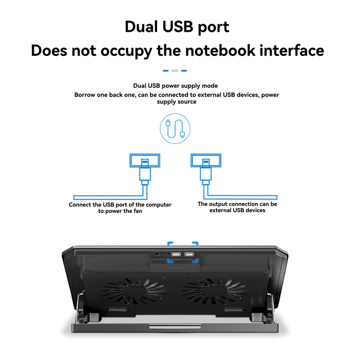 Laptop Cooler Fan Gaming Laptop Cooling Pad with USB Laptop Stand Base for Laptop Cooler Adjustable Angle Wind Speed B,1 * Laptop Cooler Fan