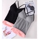 thumbnail image 3 of Jumpingount Ropa interior de mujer, chaleco térmico de Color sólido sin mangas, cálido, para clima frío, Base básica, calentador, Ropa interior Gris, 3 of 6