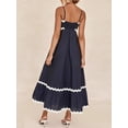 thumbnail image 6 of Yunliwuli Women Cami Dress Ric Rac Sleeveless Spaghetti Strap Dress Summer Casual Backless Long Dress, 6 of 7