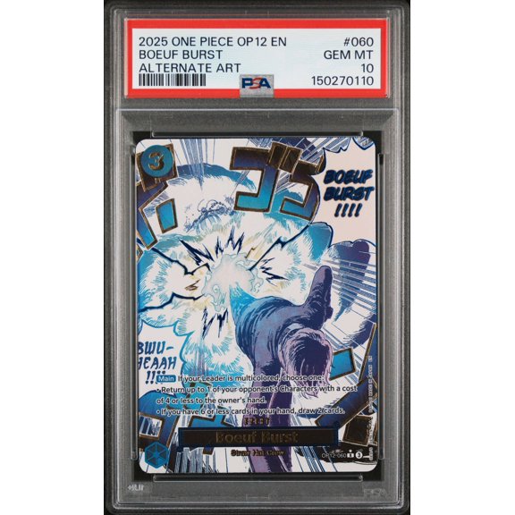 Collectible Graded PSA 10 2025 One Piece OP12 Legacy Of The Master Boeuf Burst Alt Art #060