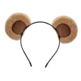 thumbnail image 1 of Diadema con orejas de animales, accesorios para la cabeza, diadema de felpa para lavado facial para mujeres, cosplay marrón claro, 1 of 9