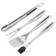thumbnail image 1 of Juego de parrilla Accesorios para barbacoa de alta resistencia Juego de herramientas para barbacoa 4 piezas Regalos para papá Herramientas duraderas para parrilla de acero inoxidable, 1 of 7