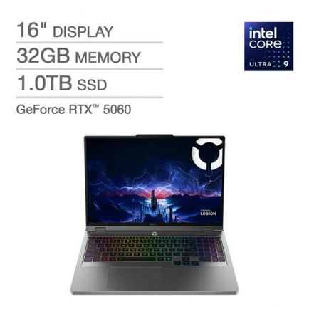 Lenovo Legion 5i 16" Gaming Laptop - Intel Core Ultra 9 275HX - GeForce RTX 5060 - WQXGA (2560x1600) - Windows 11 Home - 32GB RAM - 1TB SSD