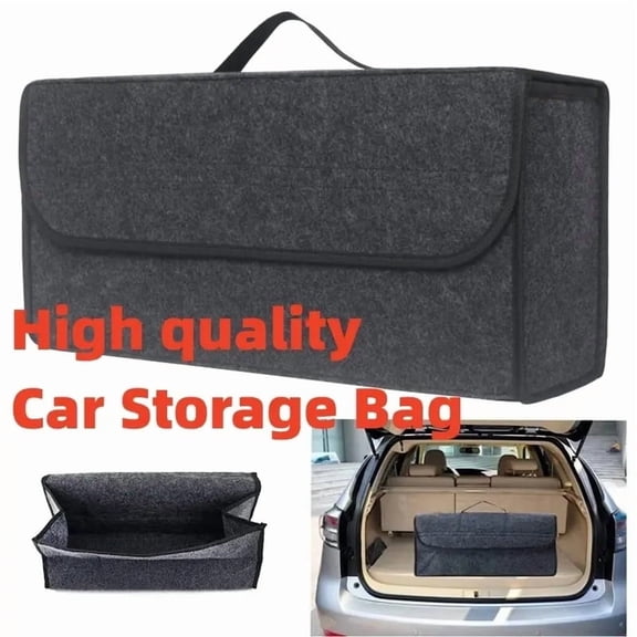Fabric Car Trunk Organizer Foldable Storage Box with Ergonomic Handle for SUV Sedan Truck Vehicle Accessories