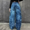 thumbnail image 6 of PINQI Teen Girls Cargo Jeans Oversized Pockets Baggy Wide Leg Streetwear Denim Pants Kids Elastic Waist Y2k Denim Trousers, 6 of 9