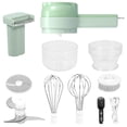 thumbnail image 2 of Handheld Electric Vegetable Cutter Set 1200mAh Rechargeable Portable Vegetable Cutter with 3 Stainless Steel Blades Electric Veggie Chopper Detachable Electric Garlic Chopper for Home Kitchen, 2 of 5