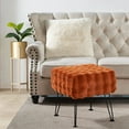 thumbnail image 4 of Home Soft Things Bubble Textured Stool Ottoman - Burnt Orange - 17'' x 17'' x 17'', 4 of 7
