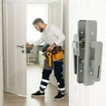 thumbnail image 3 of Phenofice Screen Door Lock Door Handle with Lock Iron Grey Lever Lock for Indoor Privacy 1 Set, 3 of 7
