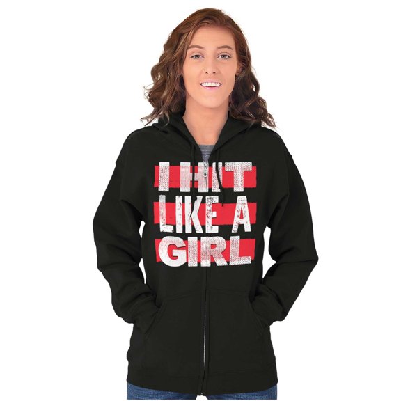 Proud Woman Martial Arts Fighter Zip Hoodie Sweatshirt Women Brisco Brands X