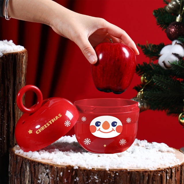Caja de regalo navideña de plástico rojo portátil para Nochebuena | Decoración navideña | Embalaje duradero para regalos navideños | Regalo de temporada multiusos para el hogar y la oficina