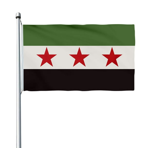 Aihccy Syria Rebel Flag with Brass Grommets Size - 3x5Ft
