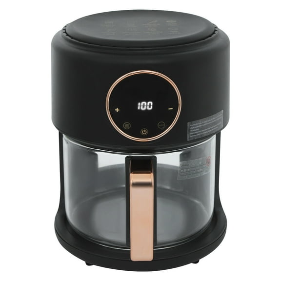 4.2L/3.81Qt Airy Fryer, 110V Glass Air Fryer, 360° Viewable Airy Fryer 1200W