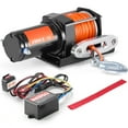 thumbnail image 5 of SKYSHALO Electric Winch, 3500 lb Pulling Power, 12V DC for ATV/UTV, with 3/16 in x 39 ft 12-Strand Synthetic Rope, Aluminum Fairlead, Wired Remote, 5 of 9