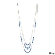 J&H Designs J6036-N-Blue Crystal 3-strand Illusion Necklace