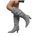 thumbnail image 6 of YLYL Women's Knee High Boots Pointed Toe Kitten Heel Pull on Dressy Casual Boots, 6 of 9