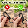 Quack Keys KM04BK Stainless Steel Carabiner Keychain Clip Quick Release EDC Key ...