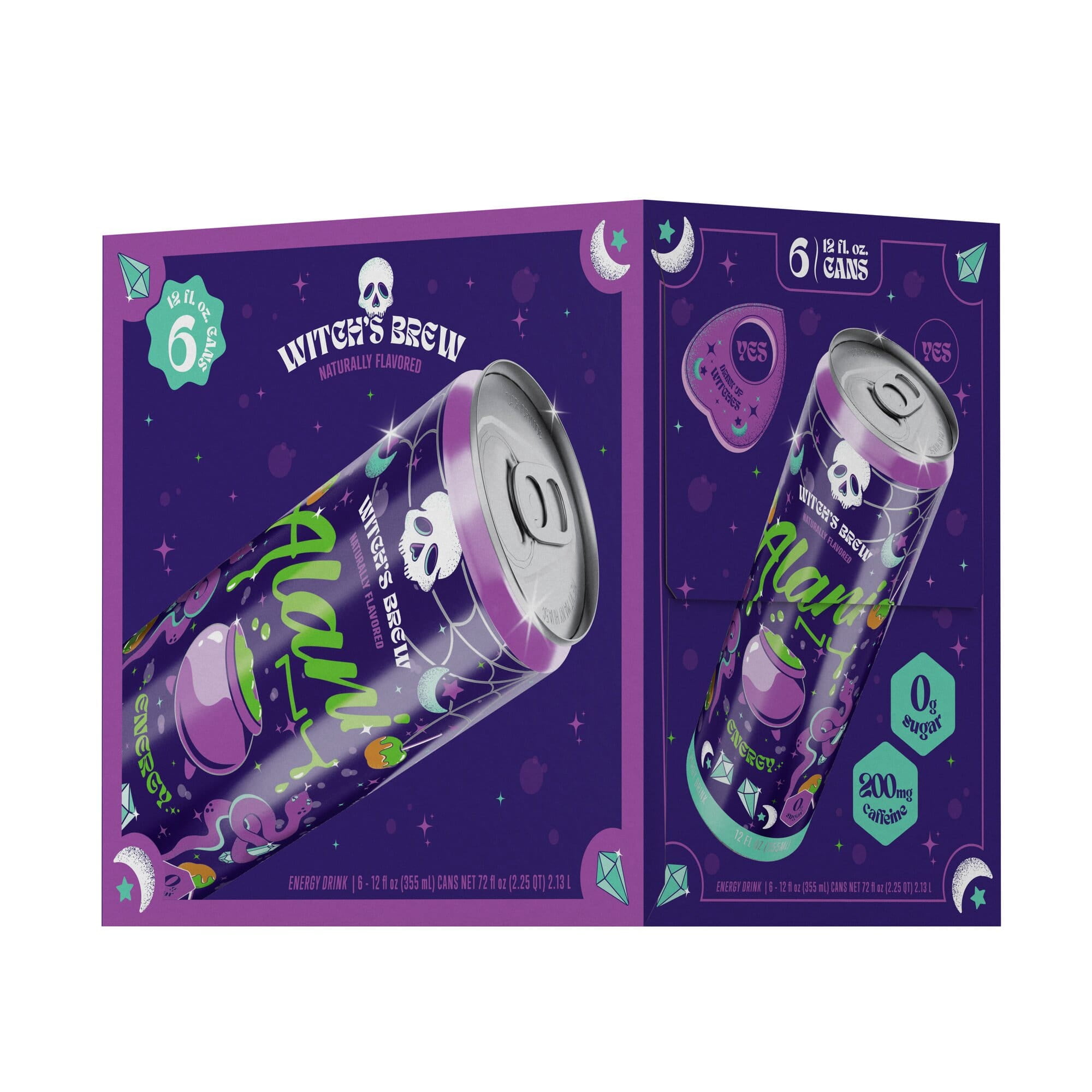 Alani Nu Sugar Free Energy Drink, Witch's Brew, 12oz Cans (6 Pack)