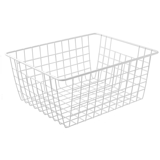 TRIANU Wire Storage Baskets for Organizing, White Coated Metal Wire