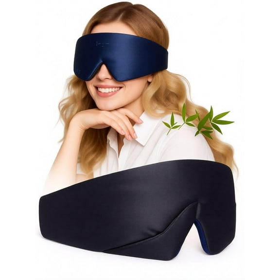 FACEMOON Sleep Headphones with Ice-feeling Extra Soft Modal Lining 100% Blackout Eye Mask Ultra-thin Design