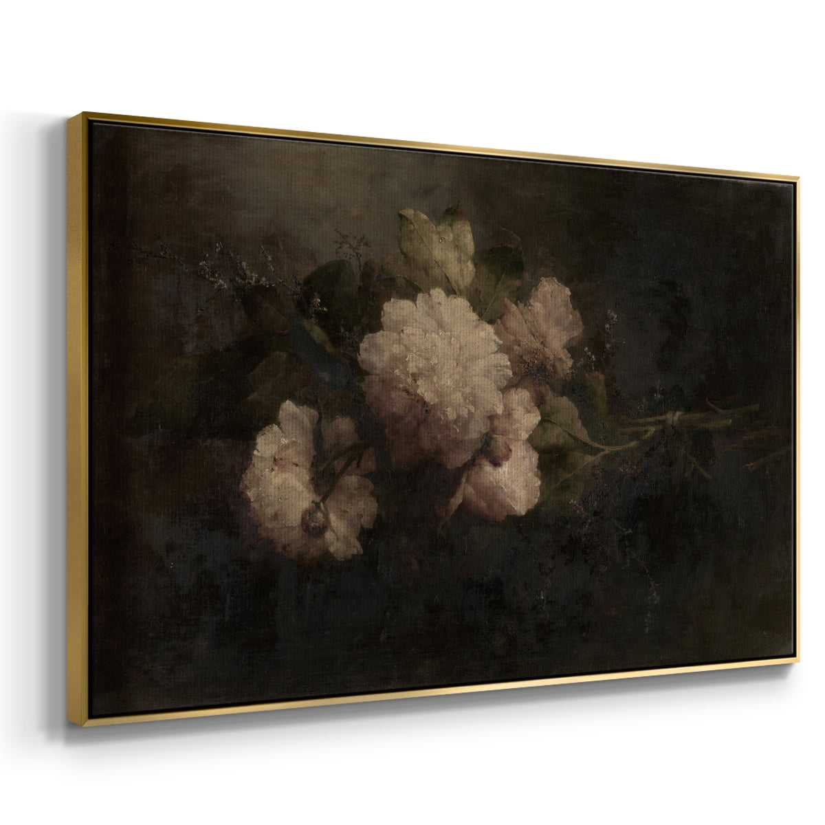Vintage Botanical Print-XXXIX By Wexford Home Framed in Gold Wood Gallery Wrapped Canvas 17 in. x 25 in.