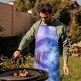 thumbnail image 4 of Purple Blue Tie Dye Pattern Apron-Garden Aprons for Women with Pockets-Cotton Linen Waterproof Kitchen Cooking Gardening Aprons Adjustable for Kitchen,Cooking,BBQ and Salon 33x27 Inch, 4 of 7
