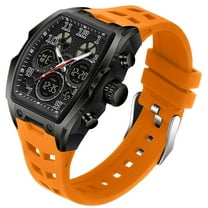 Findtime Mens Watches Square Rectangle Dial Watch for Men Waterproof White Relojes para Hombres Punk Cool Design Chronograph Luminous Silicon Strap