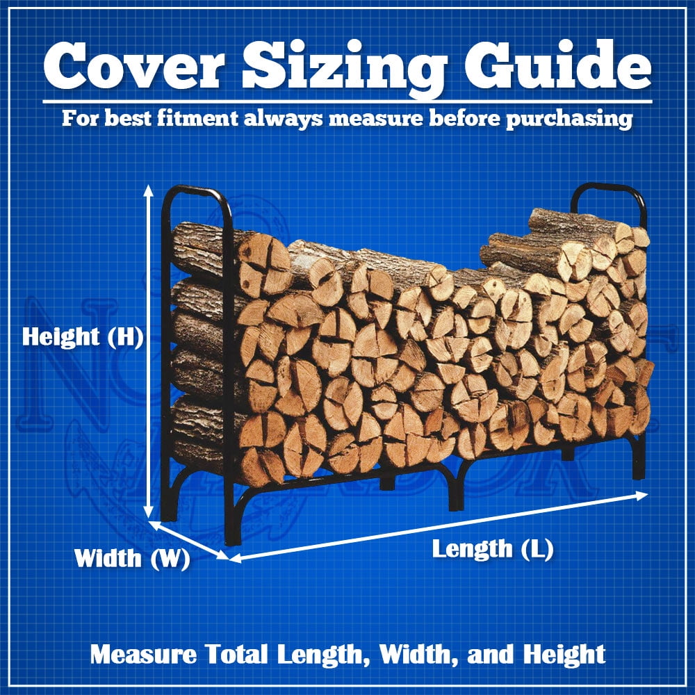 North East Harbor Outdoor Firewood Log Rack Cover 97"L x 24"W x 20"H