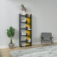 thumbnail image 4 of Ada Home Decor Bonaparte Multiple Tier Open Shelf Modern Bookcase, Anthracite/Mustard, 4 of 7