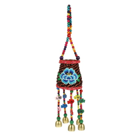 

1Pc Rattan Woven Flower Basket Home Natural Hanging Basket Creative Wind Chime