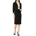thumbnail image 2 of INSPIRE CHIC Women's Elegant Button-Down Point Collar Short Coats S Black, 2 of 6