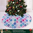 thumbnail image 6 of FMSHPON Watercolor Fish Scales Xmas Christmas Tree Skirt Stand Mat for Holiday Party Decoration Indoor Outdoor 36 inches, 6 of 6