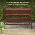 thumbnail image 4 of 2-Seater Wooden Outdoor Bench, Foldable Garden Bench, Carbonised Finish, 4 of 10