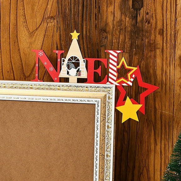 Christmas Door Corner Photo Frame Decorations, Xams Door Topper Door Sign Decor for Party Props,C