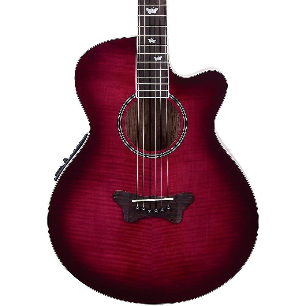 Daisy Rock Sophomore Butterfly Cutaway AcousticElectric Guitar Scarlet